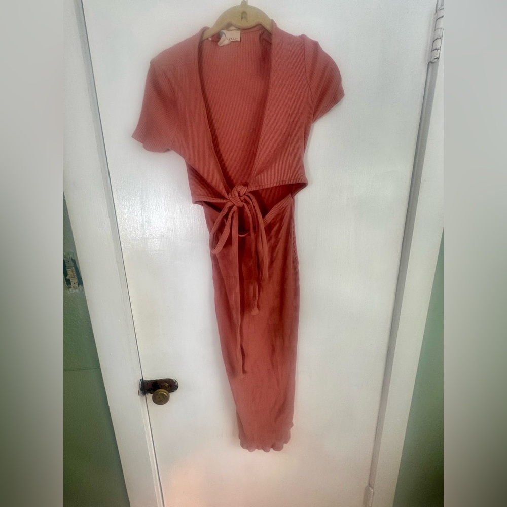 FP BEACH “Vroom Vroom” Midi Wrap Top Open Middle Dress - Picture 2 of 5